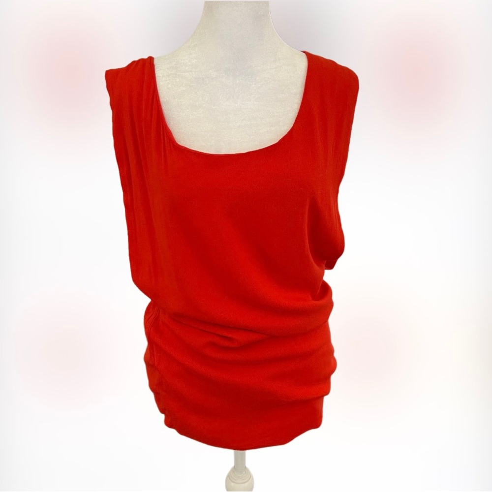 INDAH XSmall Fire Orange/reddish Tank Top Blouse Open back